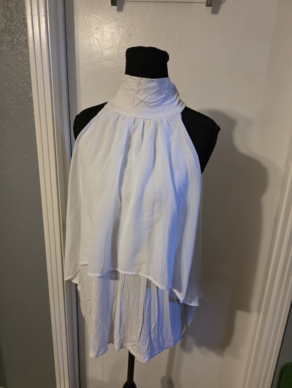 Cable & Gauge White Halter Layered Camisole